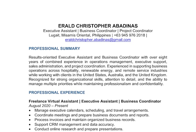 be your professional executive assistant
